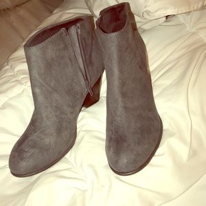 Grey Ankle Bootie Wedges